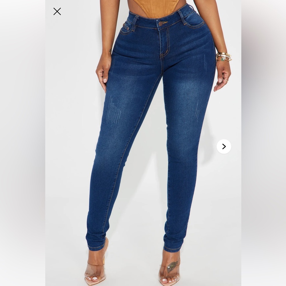 Fashion Nova Dark Blue Skinny Jeans